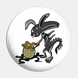 Alien easter bunny Pin