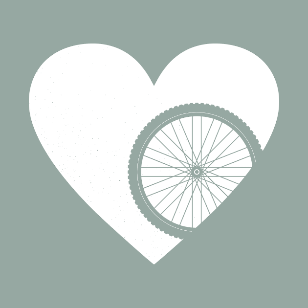 Heart with Mountain Bike Wheel for Cycling Lovers by NeddyBetty