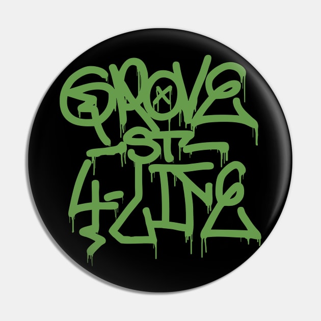Grove Street Graffiti Drip Pin by Power Up Prints
