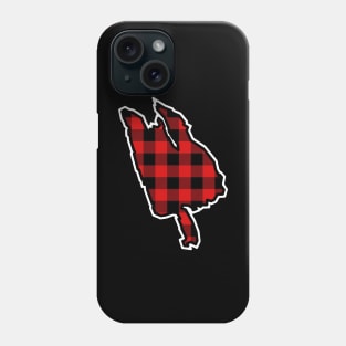 Thetis Island Silhouette in Red and Black Plaid - Canadian Pattern - Thetis Island Phone Case