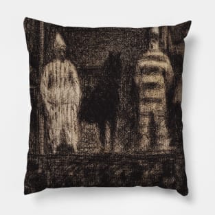 Sidewalk Show by Georges-Pierre Seurat Pillow