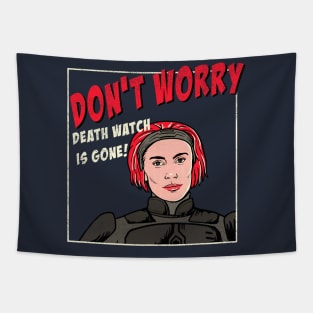 DON'T WORRY pop art Bo Katan mashup Tapestry