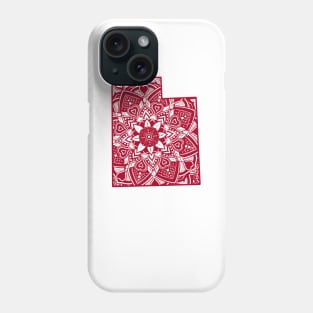 Utah tank, UT tank, Utah, UT, Maroon Utah, Utah Yoga, Utah Mandala, Utah art, Maroon UT, UT Yoga, UT Mandala, UT art, , Utah outline Phone Case