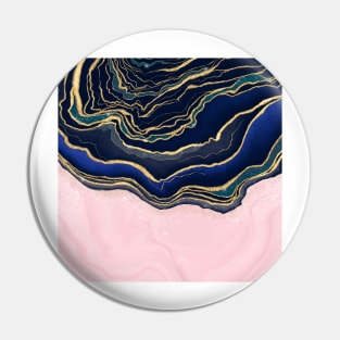 Pink Blue Gold Fluid Liquid Painting Pin