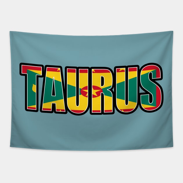 Taurus Grenadian Horoscope Heritage DNA Flag Tapestry by Just Rep It!!