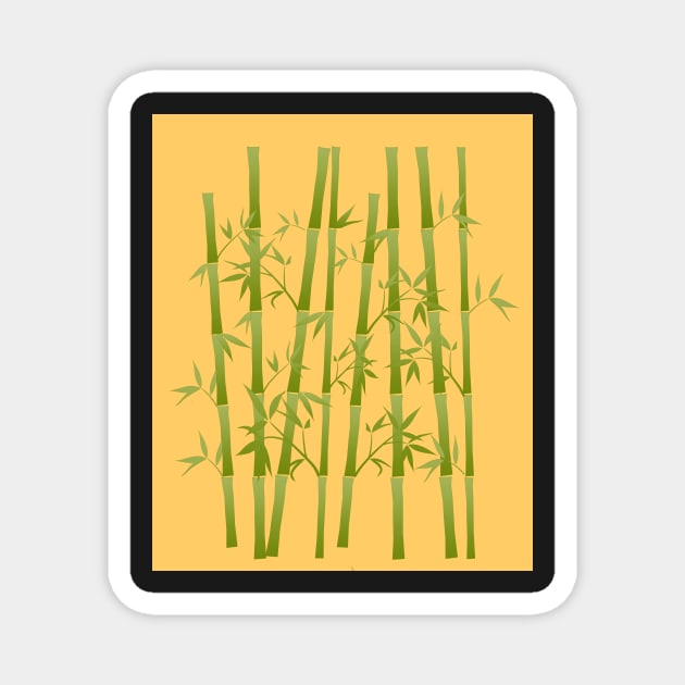 Bright Yellow Green Living Bamboo Magnet by technotext