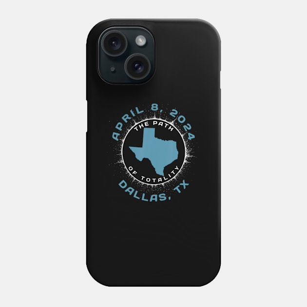 Dallas Texas Solar Eclipse April 8 2024 Totality Phone Case by Diana-Arts-C