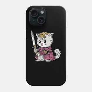 Cute Cat Warrior With Giant Sword Weapon and Red Hood Phone Case