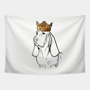 Basset Hound Dog King Queen Wearing Crown Tapestry