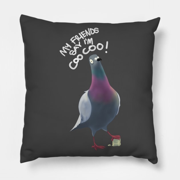 Pigeon Artwork - London, NYC, Flying Rats - Coo Coo Pillow by aronimation