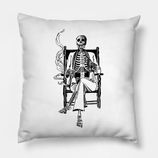 Smoking skeleton Pillow