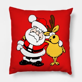 Happy Santa with his Caribou Pillow