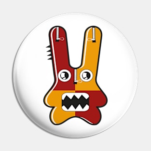 Funny cute cartoon monster Pin