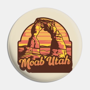 Moab Utah Arches Vintage Sunset Pin