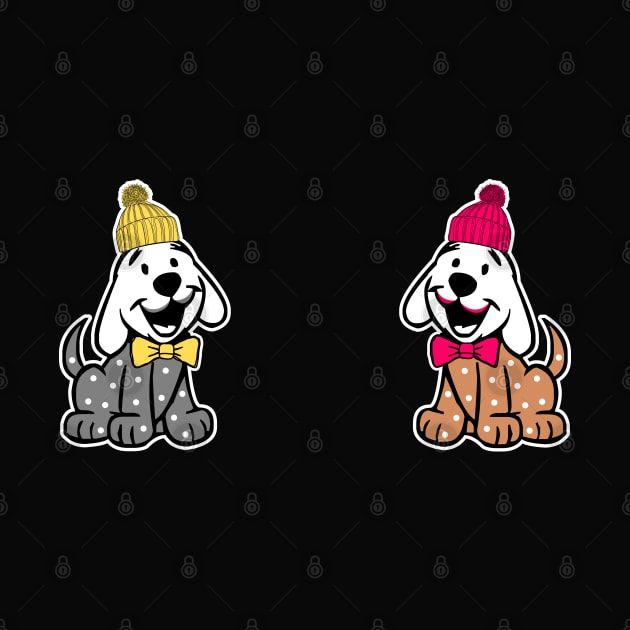 FUNNY CUTE LOVER DOGS WITH HATS AND TIES by NASMASHOP