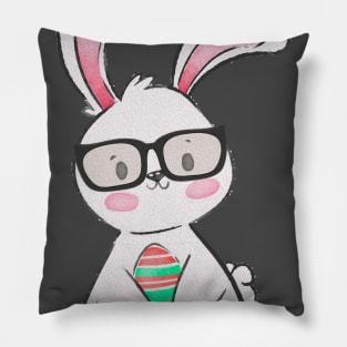 Bunny With Glasses Pillow