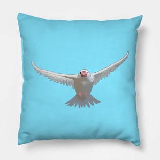 White Java sparrow Pillow