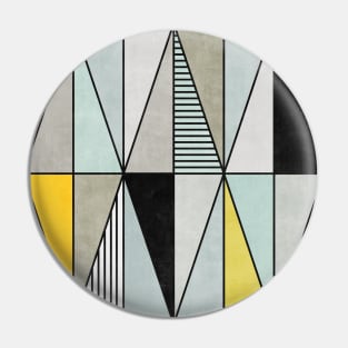 Colorful Concrete Triangles - Yellow, Blue, Grey Pin