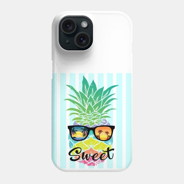Sweet Tropical Summer - Blue Stripes on - Phone Case by Peter the T-Shirt Dude