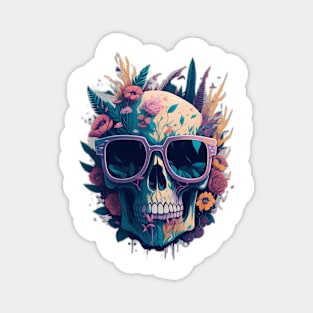 Skull Floral Magnet