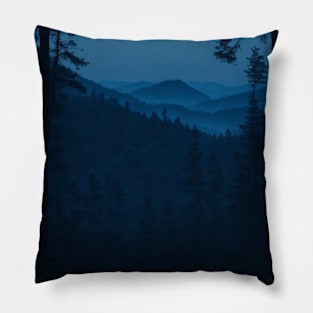 Blue Dusk Forest View #5 Pillow