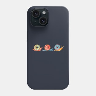 Tropical Donut Snails Watercolor Phone Case