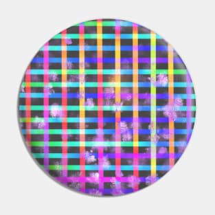 Neon Checkers Pin
