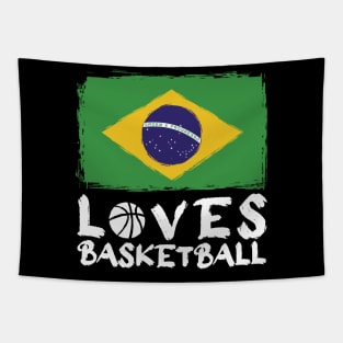 Brazil Loves Basketball Tapestry