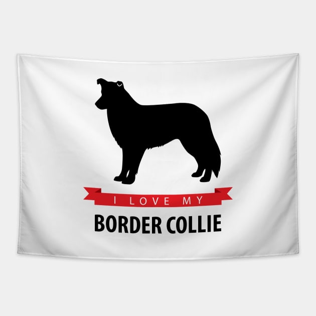 I Love My Border Collie Tapestry by millersye