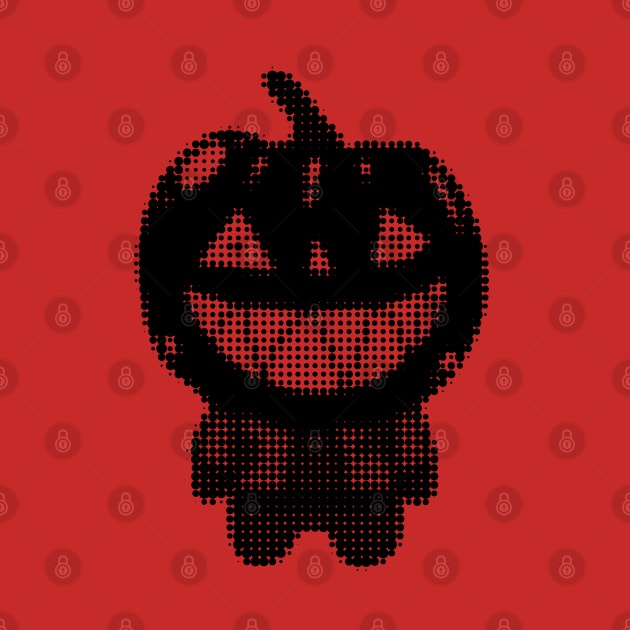 Black Zombie Pumpkin Man of Halloween design by BoboSong