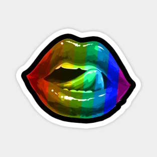 Lgbt Rainbow Lips Pride for Gay Homosexual Lesbian T Shirt Tank Top Magnet