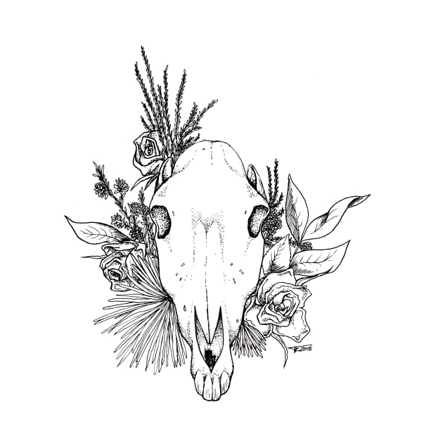 Floral Horse Skull by ace-of-lords