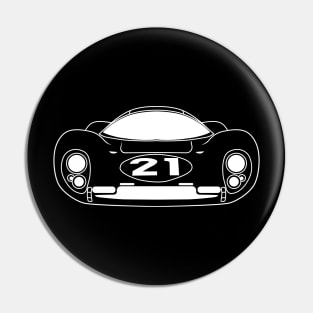 Ferrari 330 Le Mans 67 White Outline Pin