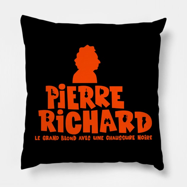 Pierre Richard - The Tall Blond Man with One Black Shoe silhouette Pillow by Boogosh