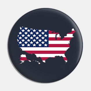 U.S.A. Flag Map Pin