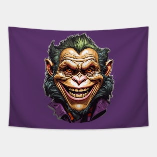 Evil Grin Monkey Tapestry