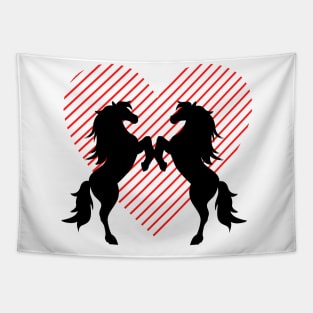 Heart Love Horse Tapestry