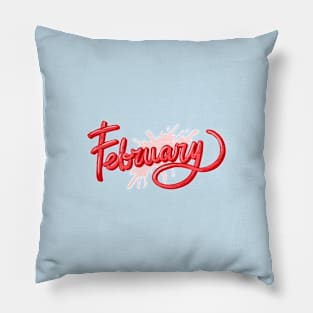 Sweet February Typography Melted Design Pillow