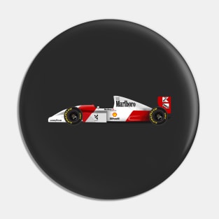 Ayrton Senna's McLaren Honda MP4/8 Illustration Pin