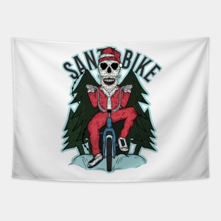 Santa cycling Tapestry