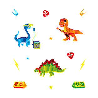 Dino Rock and Rawwwr Sticker set T-Shirt