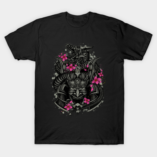 Samurai Warrior And Dragon Japanese Bushido Knight Print - Samurai - T-Shirt