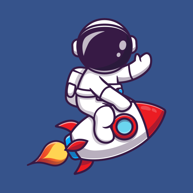 Cute Astronaut on Rocket - Rocket Man by info@dopositive.co.uk