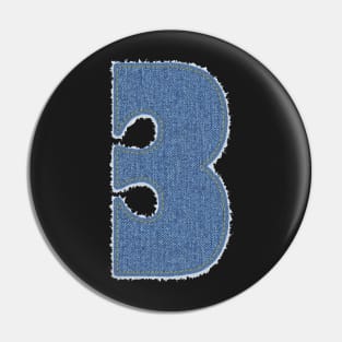 Number Three Blue Denim Pin