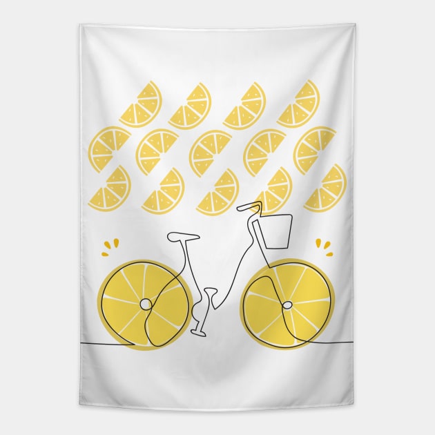 Lemon Summer Adventure | Cute Fruity Summer Vibes | Aesthetic Tropical Theme | Gifts for Foodies | Citrus Fruits Lover | Lemon Lovers Tapestry by mschubbybunny