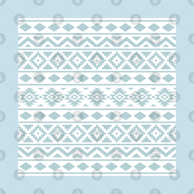 Aztec Essence Ptn Lt Blue on White by NataliePaskell