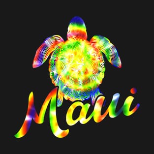 Aloha Maui Hawaiian Island Surfing Tropical Turtle Vacation T-Shirt