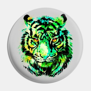 Realistic Green Tiger - Bengal Tiger Eyes Pin