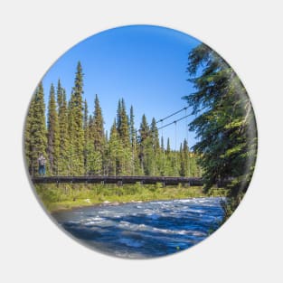 USA. Alaska. Denali National Park. Landscape with Bridge. Pin