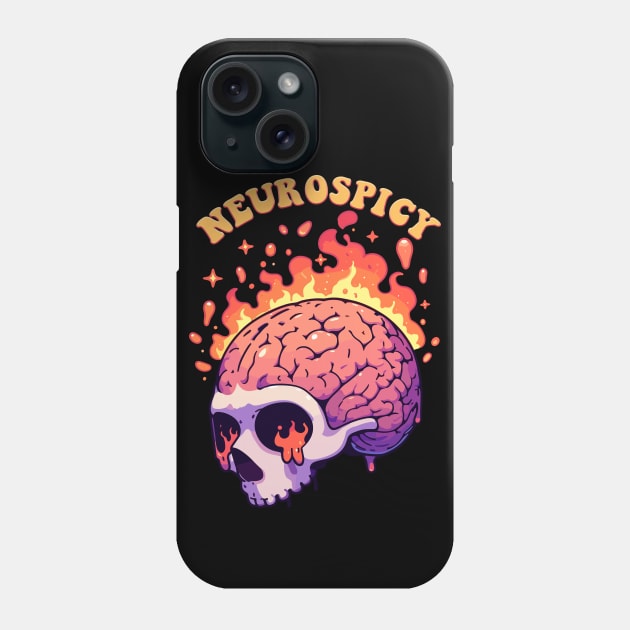 neurospicy drippy skull Phone Case by hunnydoll